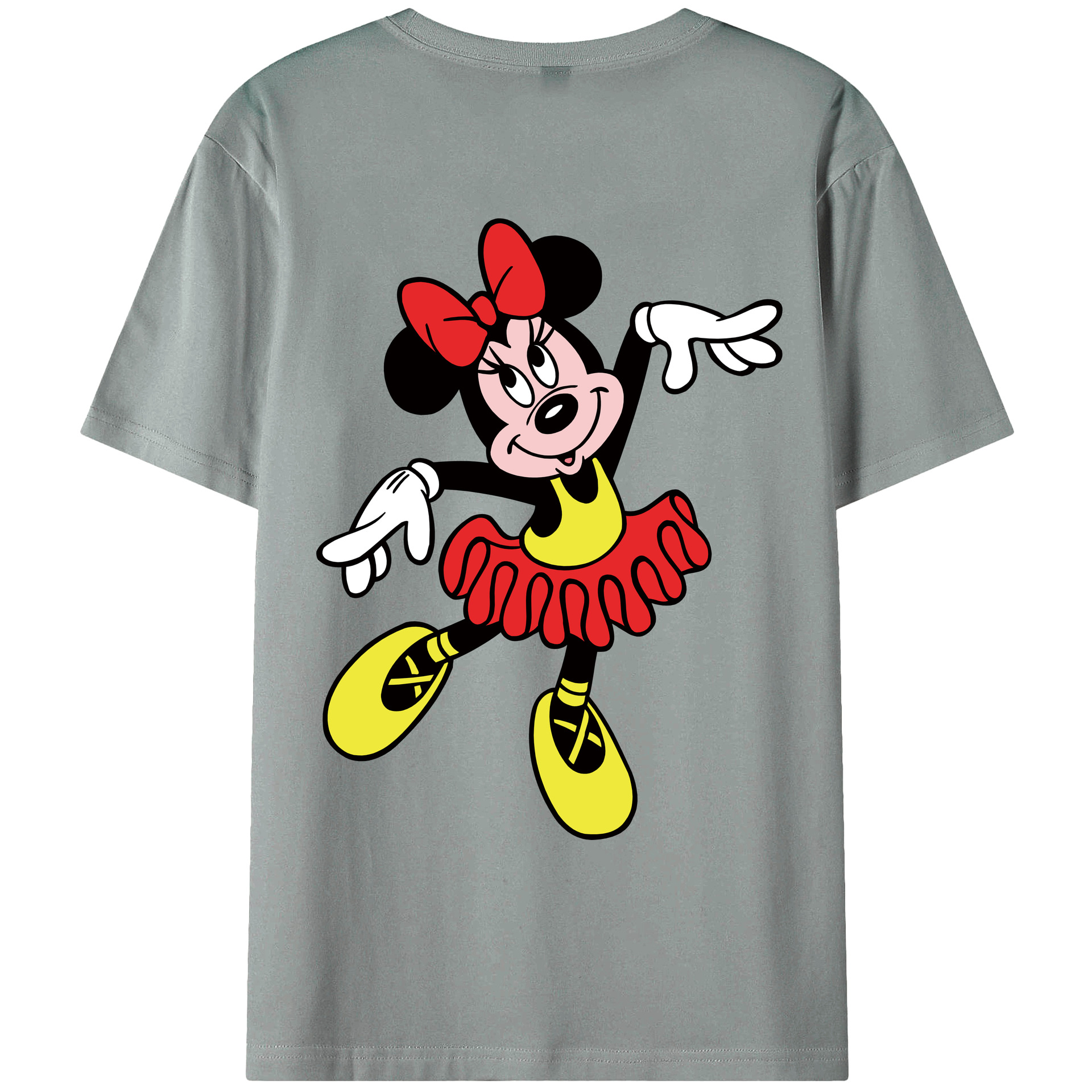 ミッキーマウス Mickey Mouse 綿100％ メンズ半袖Tシャツ（バックプリント） 通気性